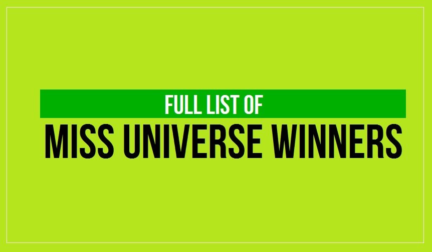 Miss Universe Winners List