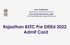 Rajasthan BSTC Pre DElEd 2022 Admit Card