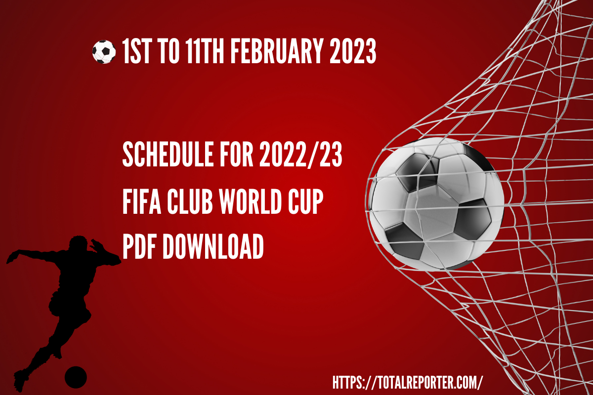 FIFA Club World cup 2023 schedule pdf