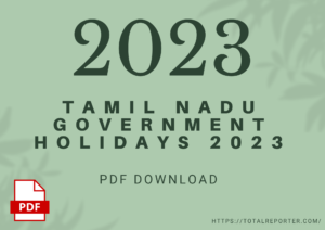 TN Gov Holidays 2023 PDF download