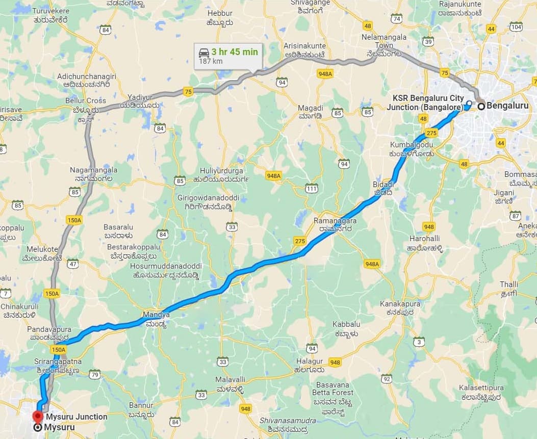 Bengaluru-Mysuru Expressway Map