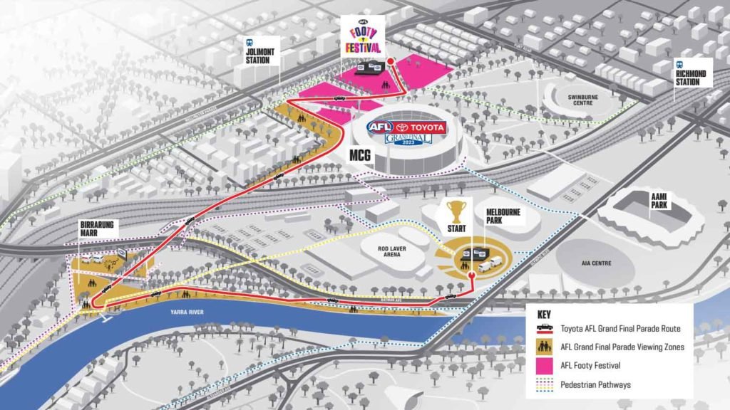 AFL Grand Final Parade Route 2023