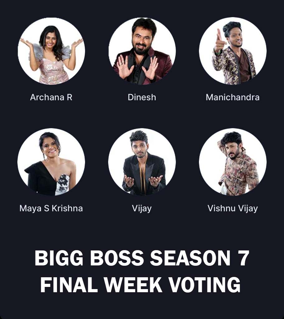 Bigg Boss Tamil 2024 Season 7 Grand Finale Week Voting