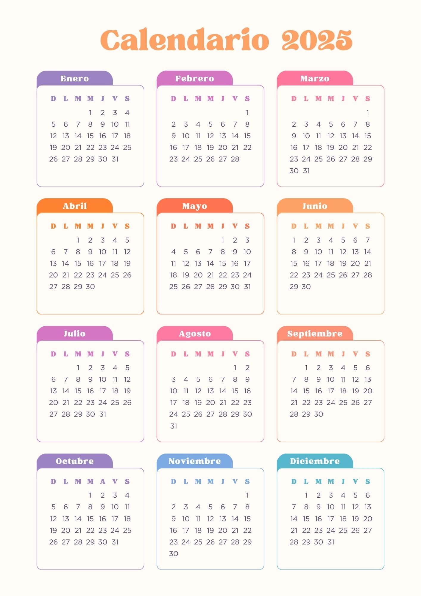 Calendario 2025