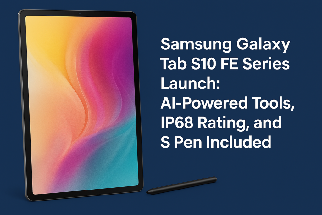 Samsung Launches Galaxy Tab S10 FE Series with AI Tools, S Pen, and IP68 Rating